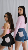 Shorts tasca brillo rosa